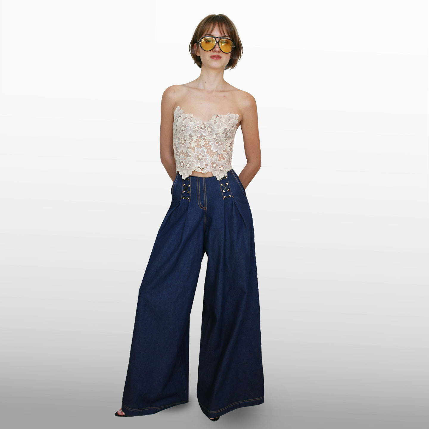 WIDE-LEG DENIM PANT